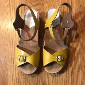 Wooden Clogs by Ugglebo leather uppers